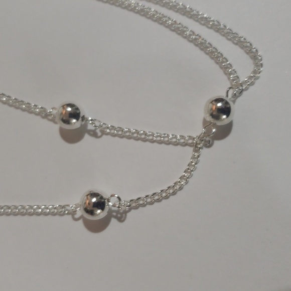 Elegant Polished Silver Tone Beads Fringe Long Necklace, Women's Fashion Jewelry - Picture 6 of 7